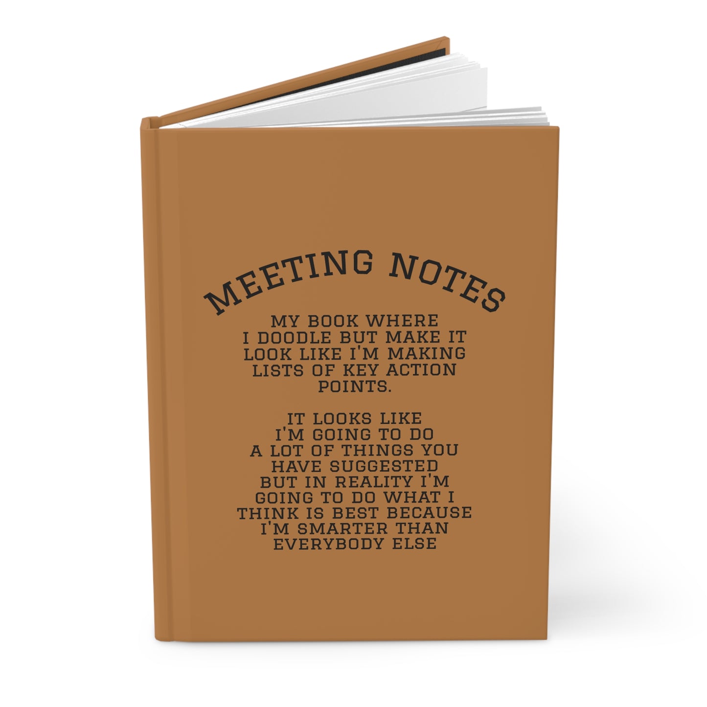 Meeting Notes Hardcover Journal — Funny Office Notebook for Work, Doodles & Action Lists