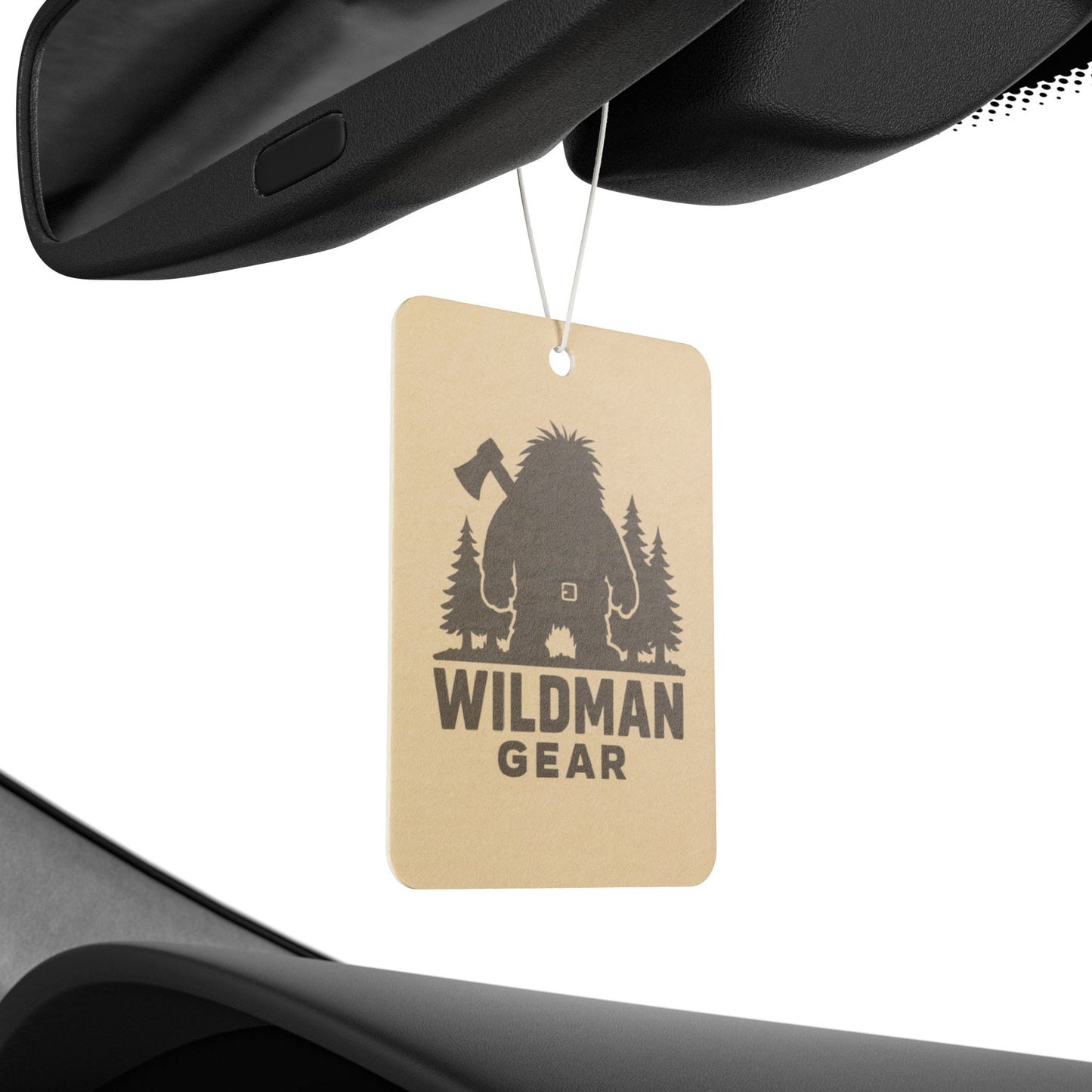 Wildman Gear Car Air Freshener — Rustic Sasquatch Axe Design