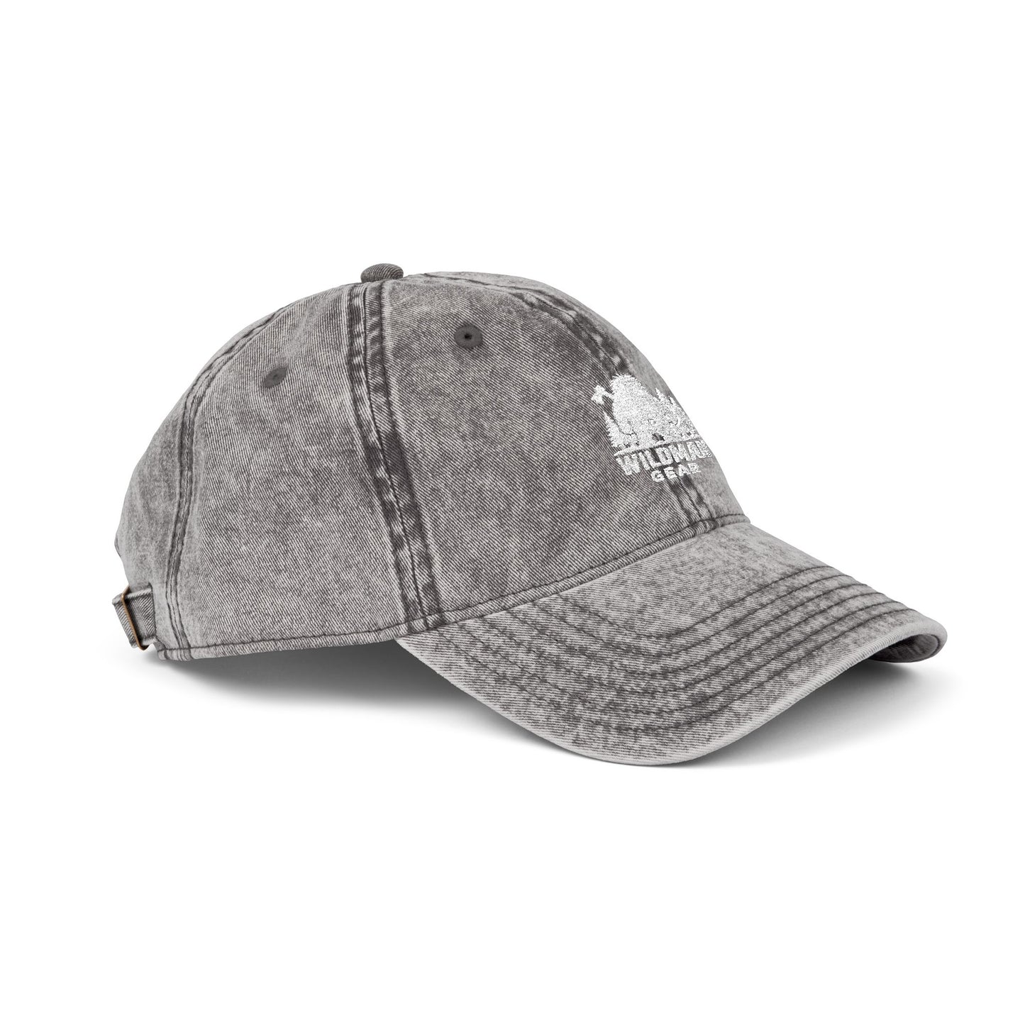 Vintage Embroidered Tree Cap — Distressed Cotton Baseball Hat