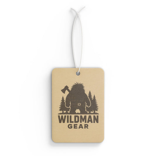 Wildman Gear Car Air Freshener — Rustic Sasquatch Axe Design