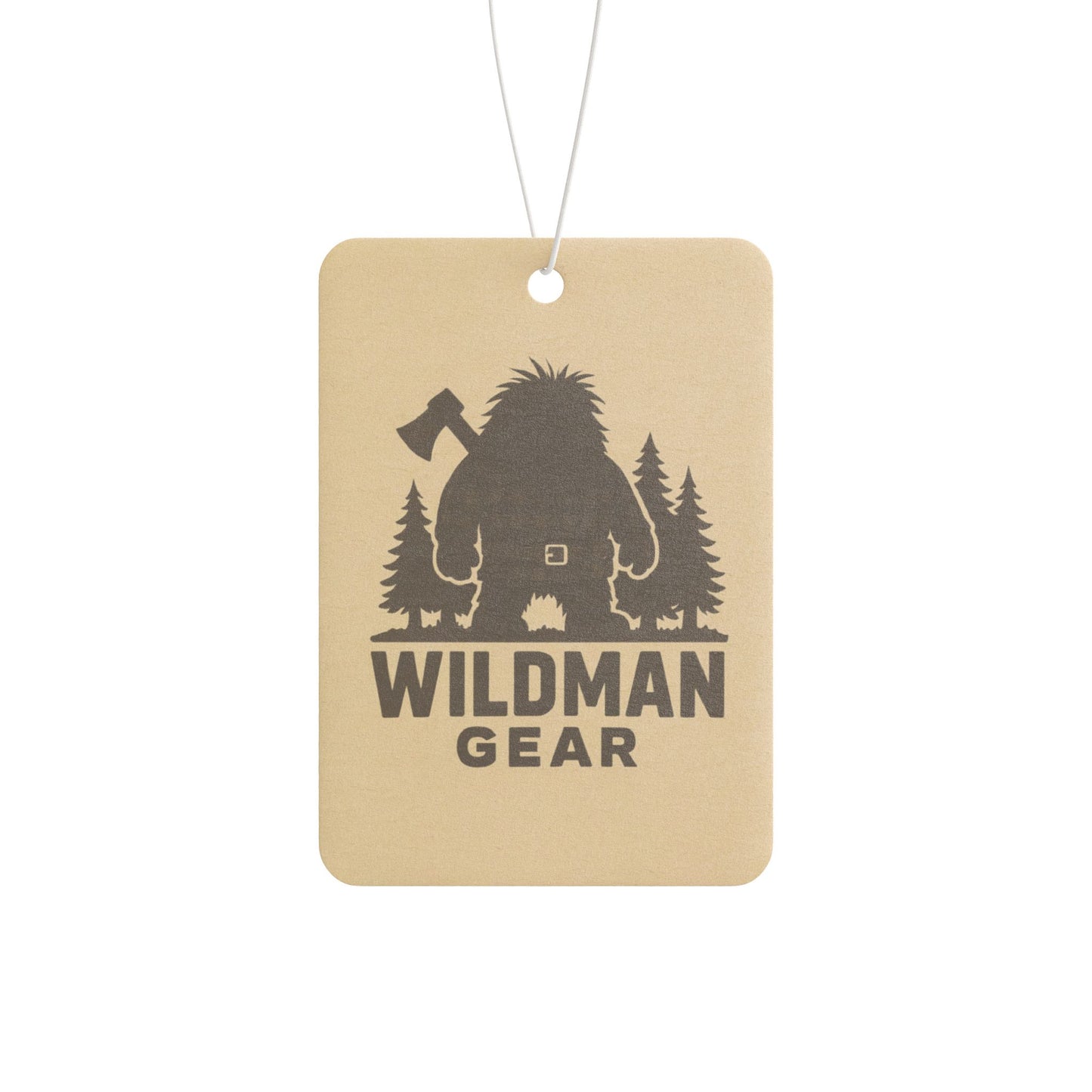 Wildman Gear Car Air Freshener — Rustic Sasquatch Axe Design