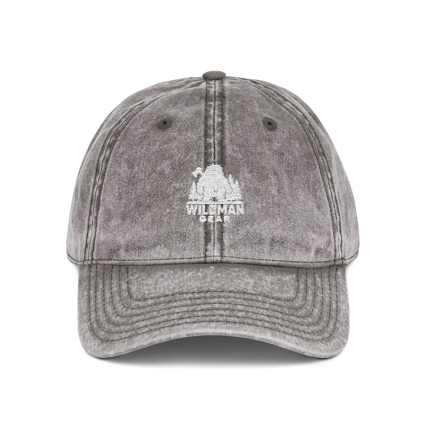 Vintage Embroidered Tree Cap — Distressed Cotton Baseball Hat