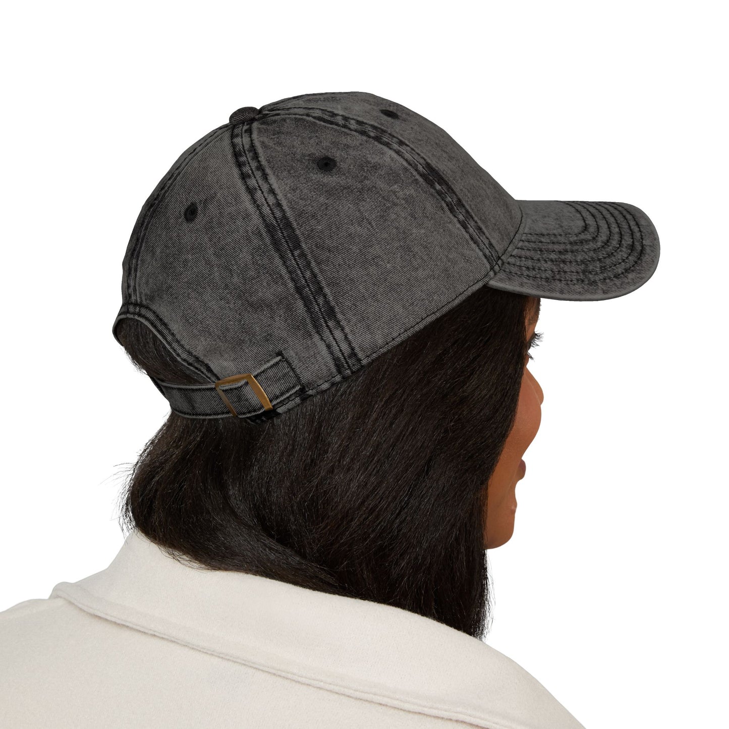 Vintage Embroidered Tree Cap — Distressed Cotton Baseball Hat