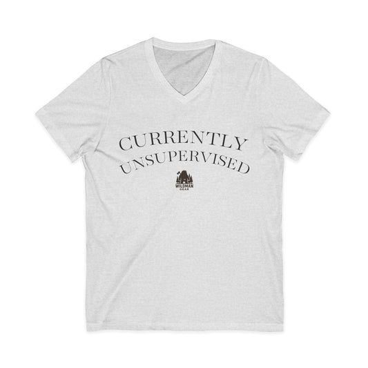 Currently Unsupervised V-Neck Tee — Camping & Outdoors T-Shirt