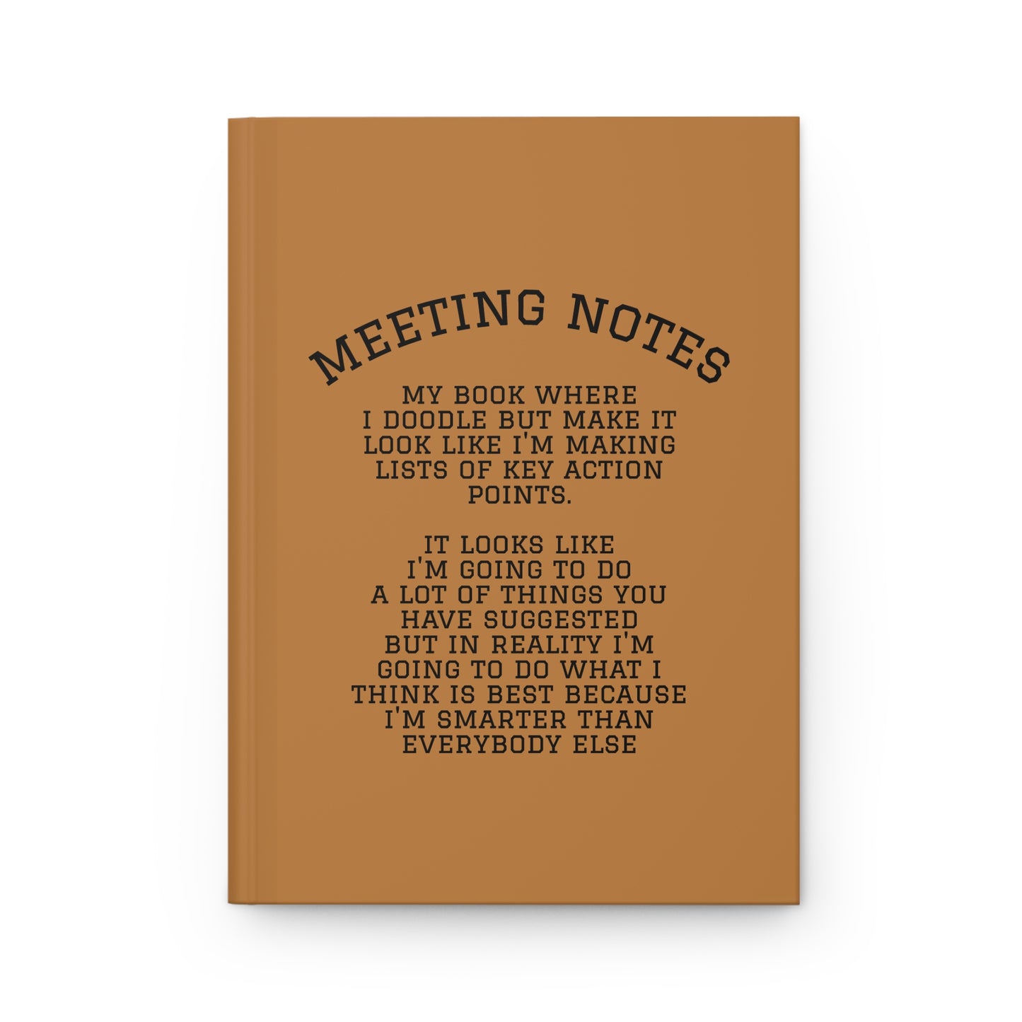 Meeting Notes Hardcover Journal — Funny Office Notebook for Work, Doodles & Action Lists