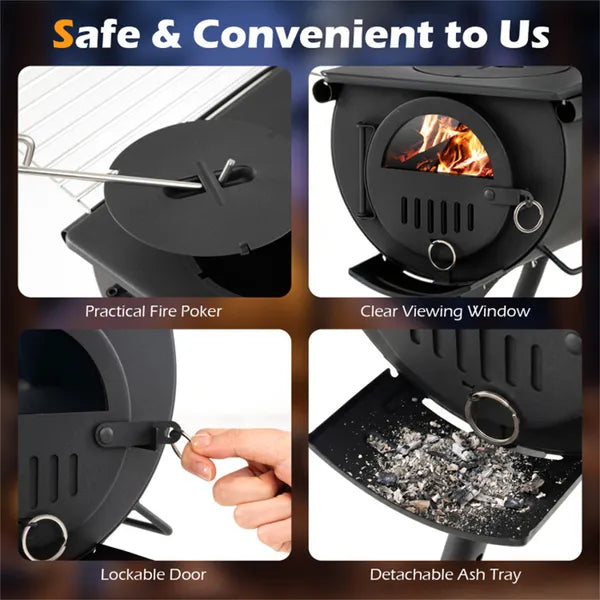 Portable Foldable Wood Burning Tent Stove