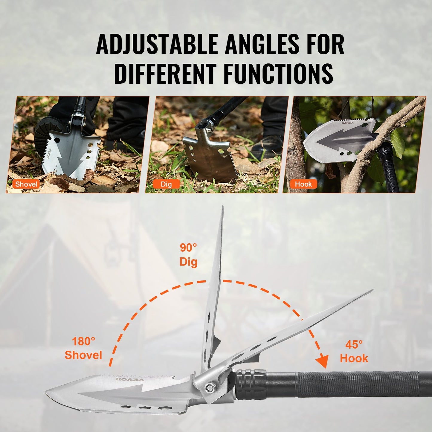 11 In 1 Military Grade Camping Shovel