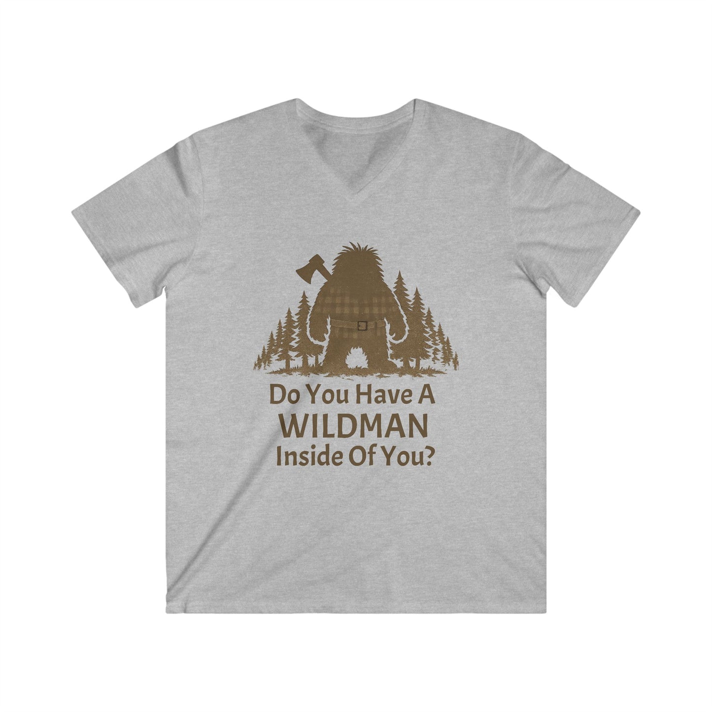 Wildman Graphic V-Neck Tee — "Do You Have A Wildman Inside Of You?"