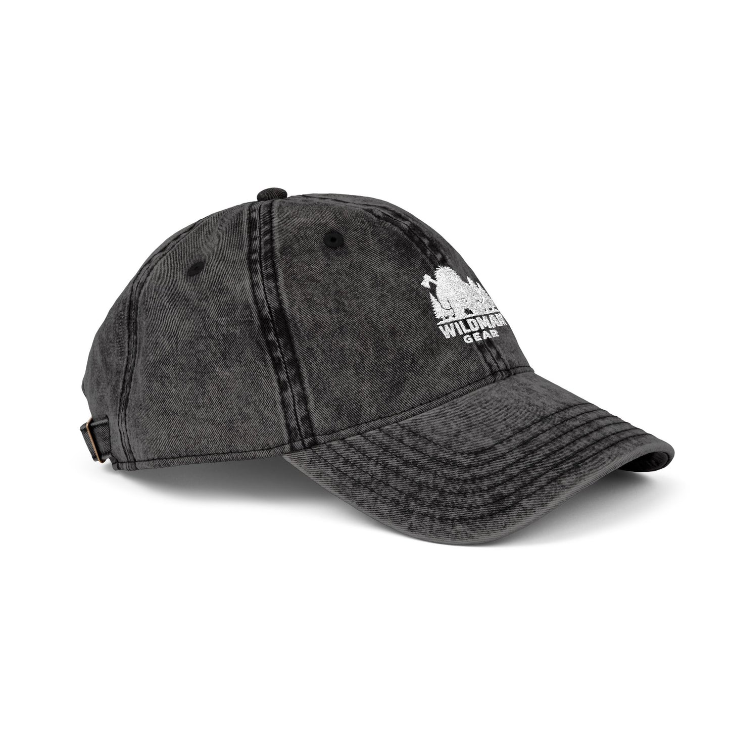 Vintage Embroidered Tree Cap — Distressed Cotton Baseball Hat