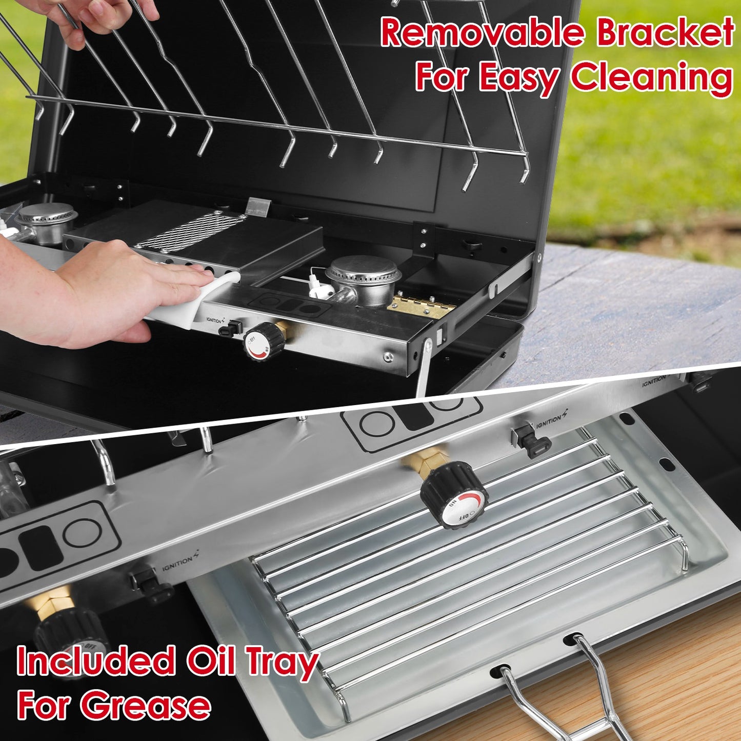 Portable Foldable Propane 3 Burner Camping Stove