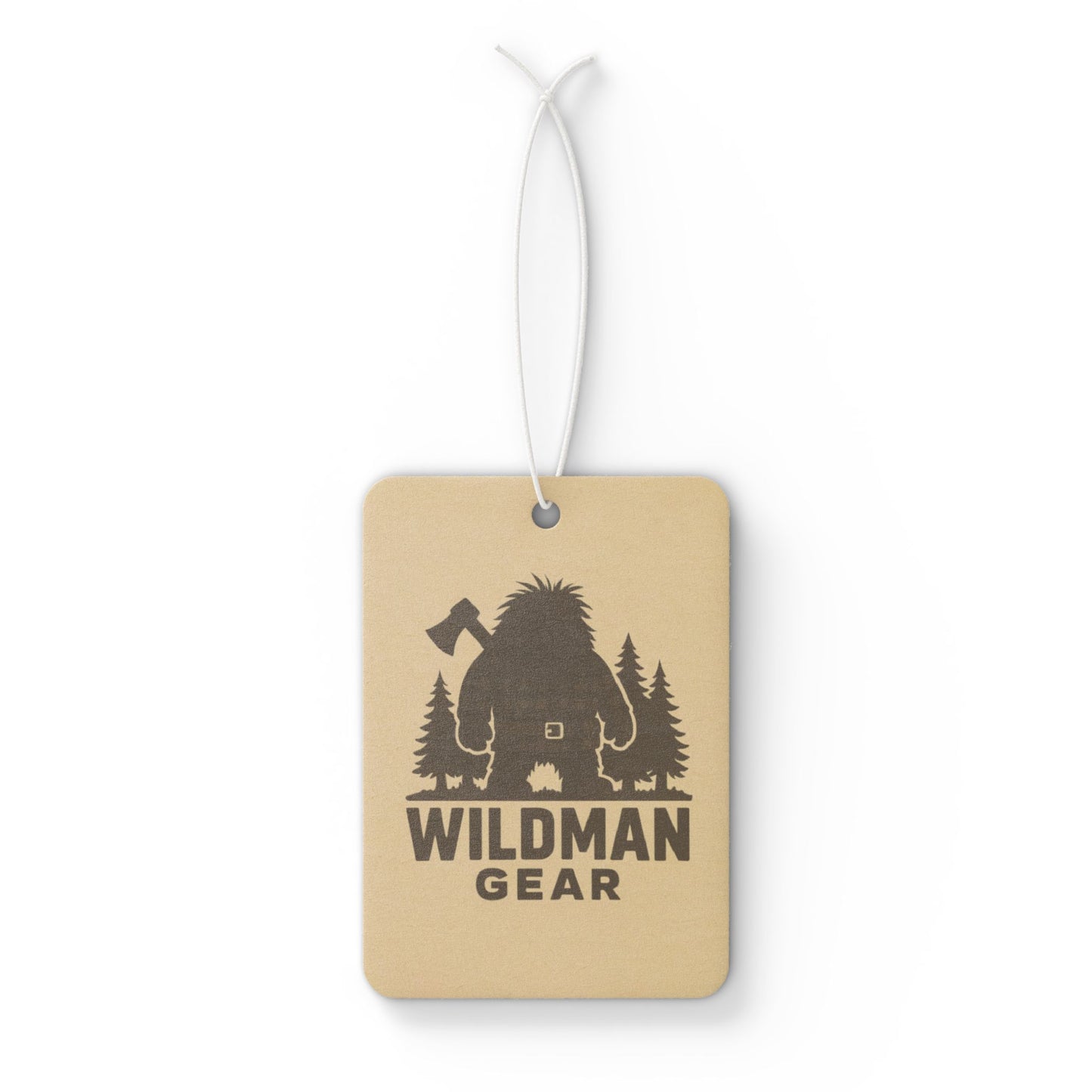Wildman Gear Car Air Freshener — Rustic Sasquatch Axe Design