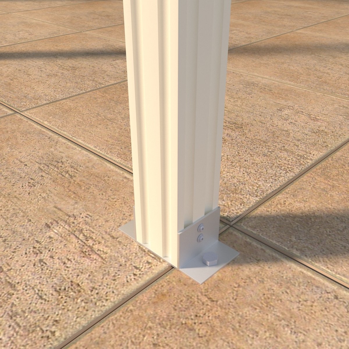 08 ft. Deep x 16 ft. Wide Attached Aluminum Patio Cover -3 Posts - (10lb Low Snow Area)