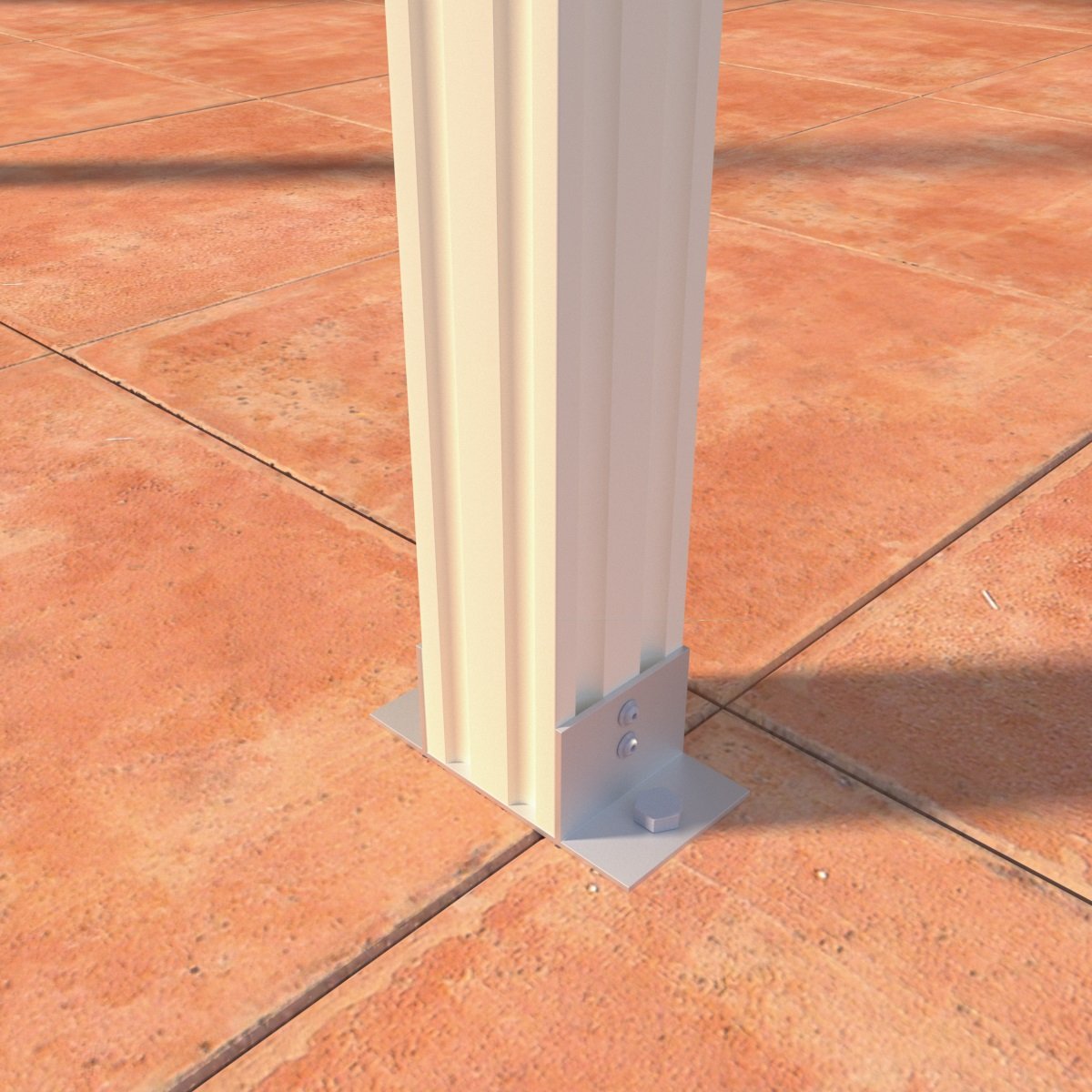 12 ft. Deep x 12 ft. Wide Attached Aluminum Patio Cover -2 Posts - (10lb Low Snow Area)