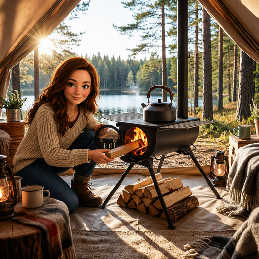 Portable Foldable Wood Burning Tent Stove